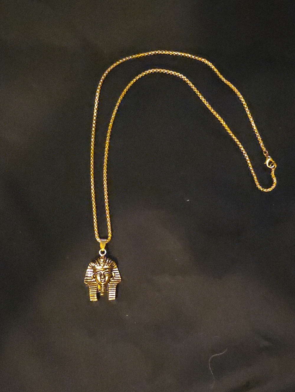 Gold Egyptian Pharaoh Pendant Necklace